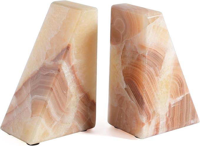 Polished Mexican Onyx Bookends - OROA