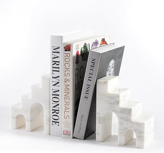 Oriental Calacatta Marble Trapezoid Bookends - OROA