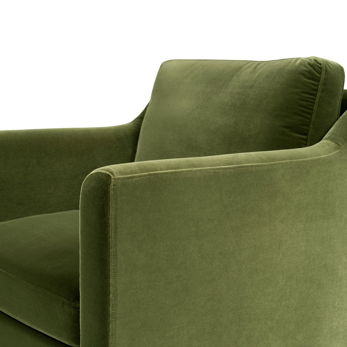 Josephine Upholstered Accent Chair with Wooden Legs, Olive Green Performance Velvet - OROA Online Furniture