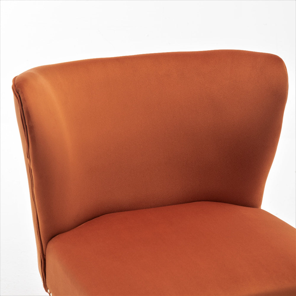 Orange Nailhead Slipper Accent Chair | Catchy