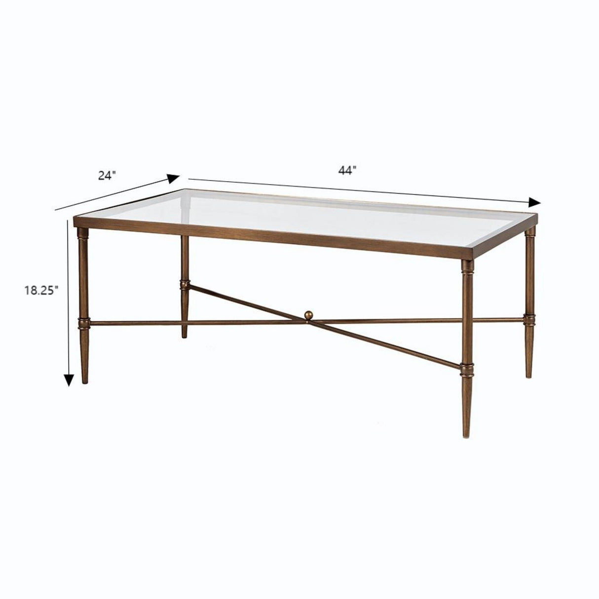 Modern Bronze & Glass Accent Table - OROA