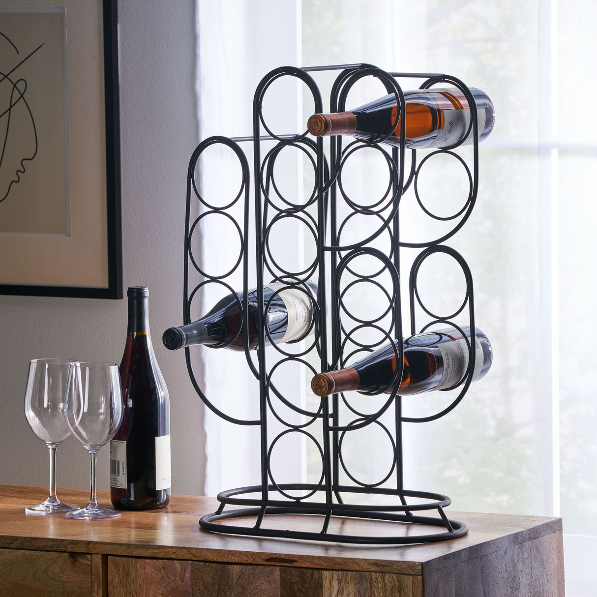 Industrial Black Wine Rack - 13 bottles - OROA