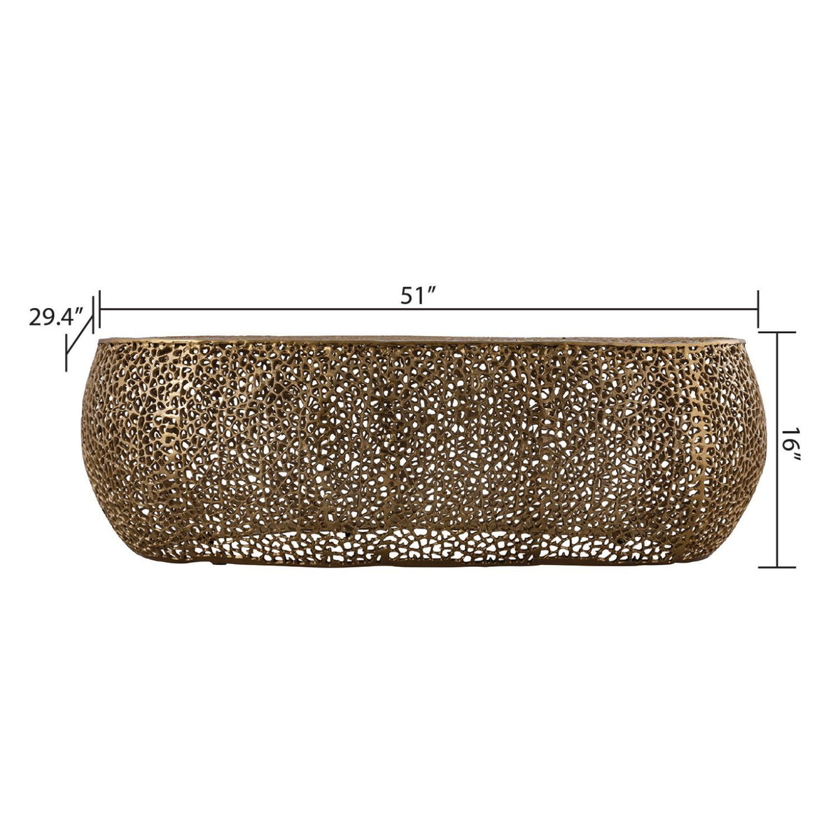Sculptural Gold Oval Coffee Table | Catchy