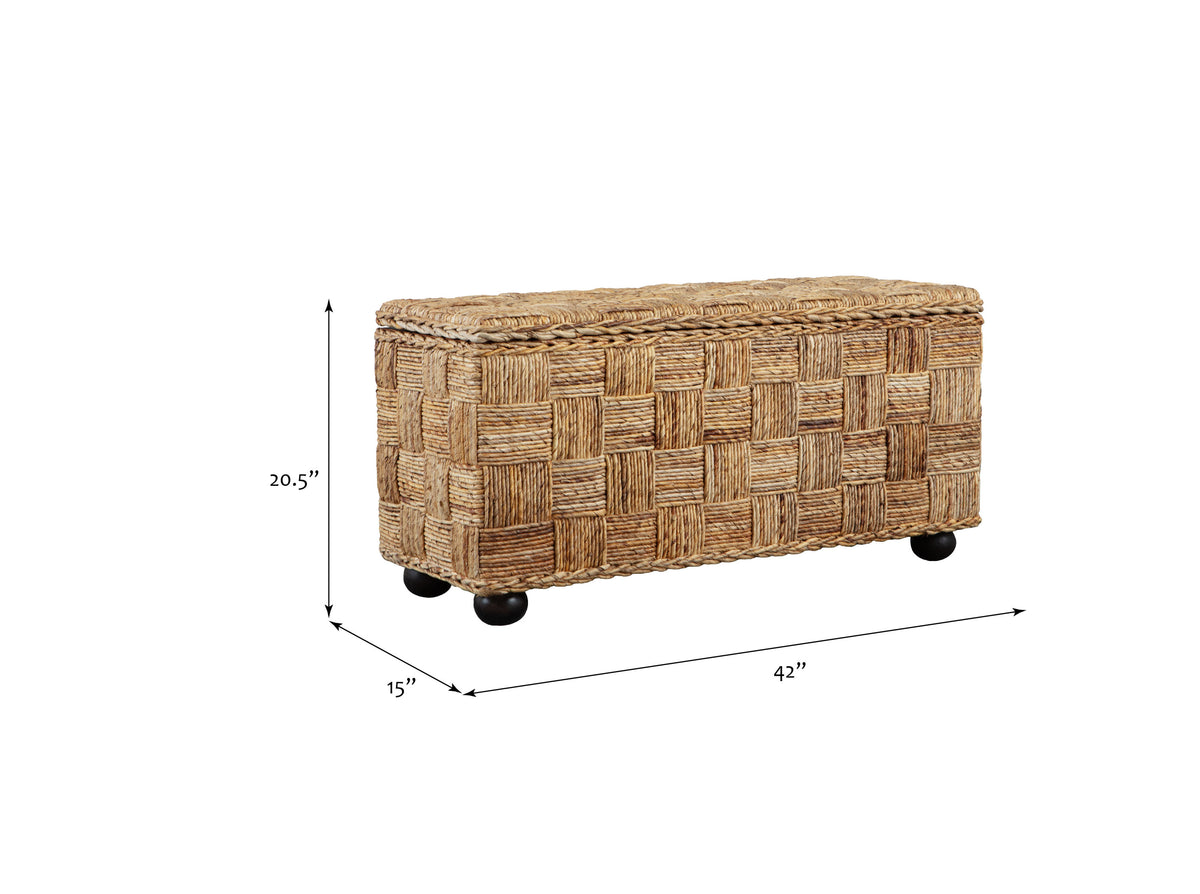 Natural Rattan Lift Top Storage Trunk – OROA, view 7