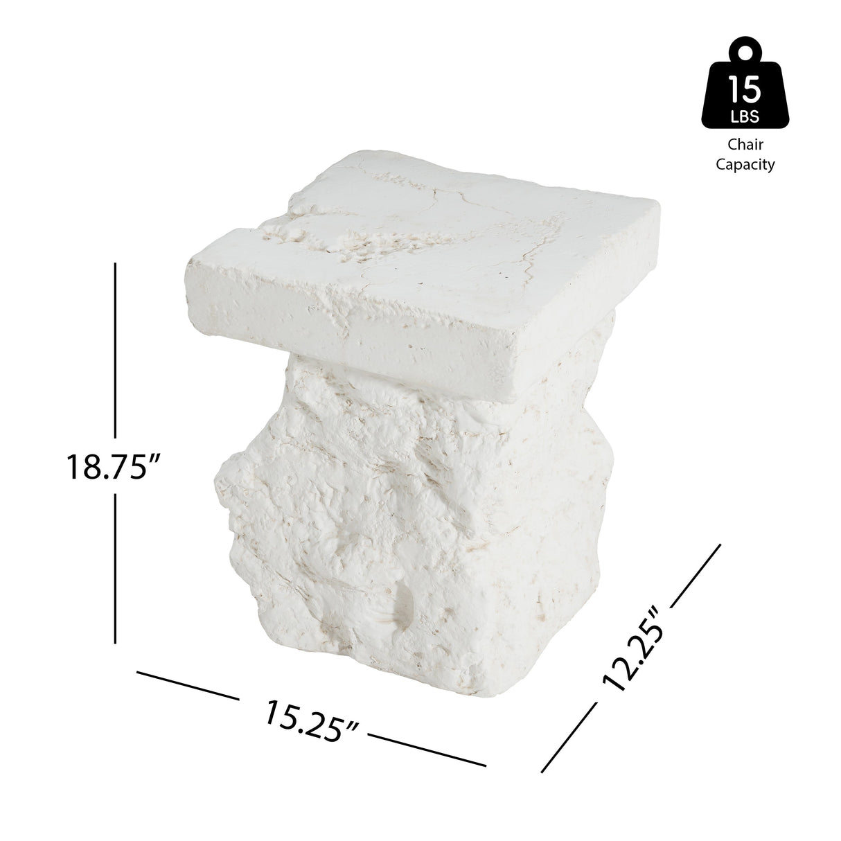 Minimalist Patio Side table White - OROA