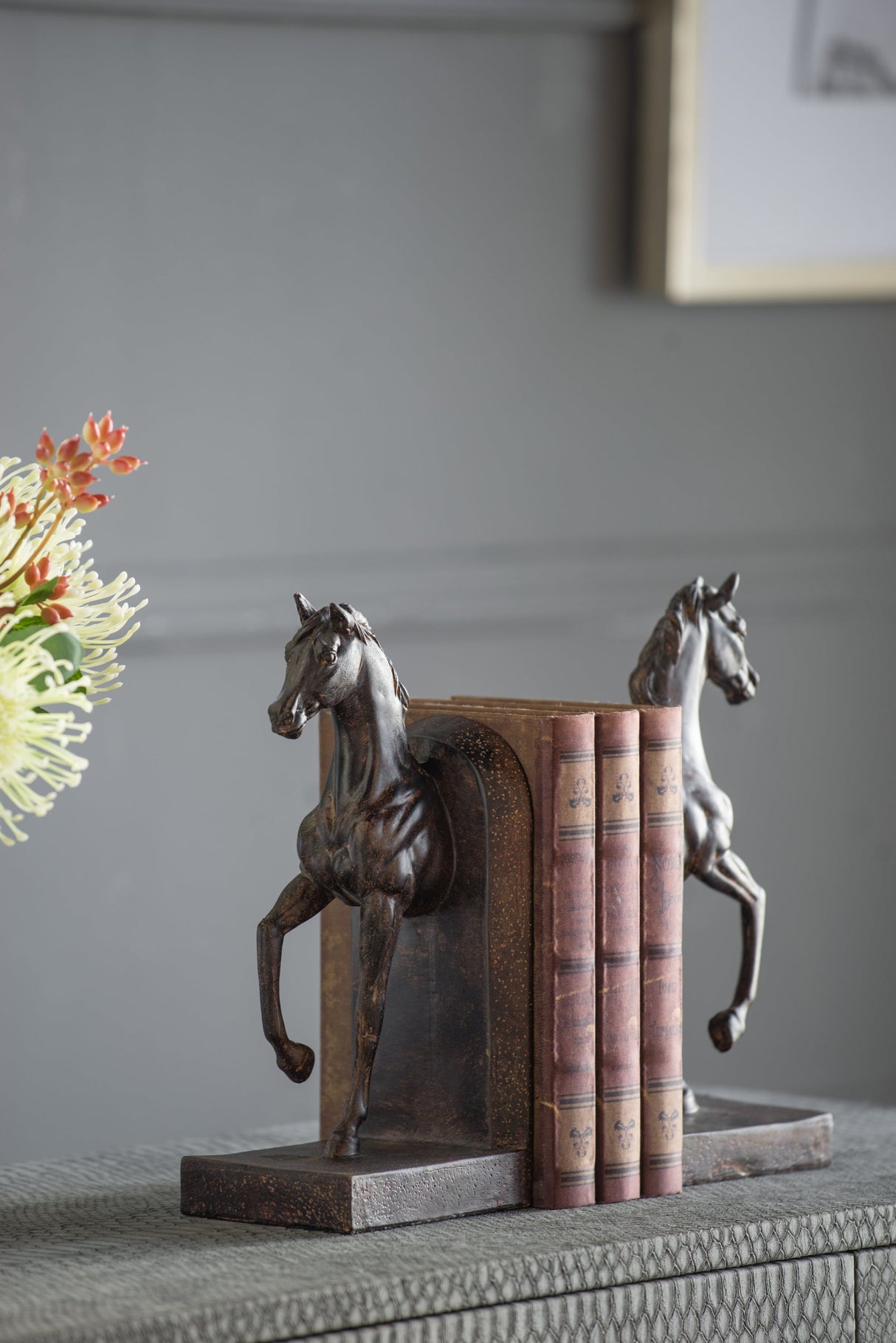 Trotting Horse Bookends - Equestrian