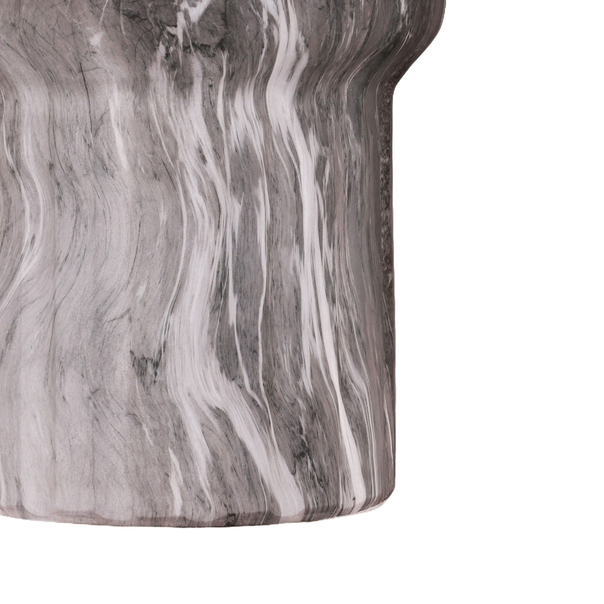 Round Geometric Outdoor/Indoor End Table - Marble