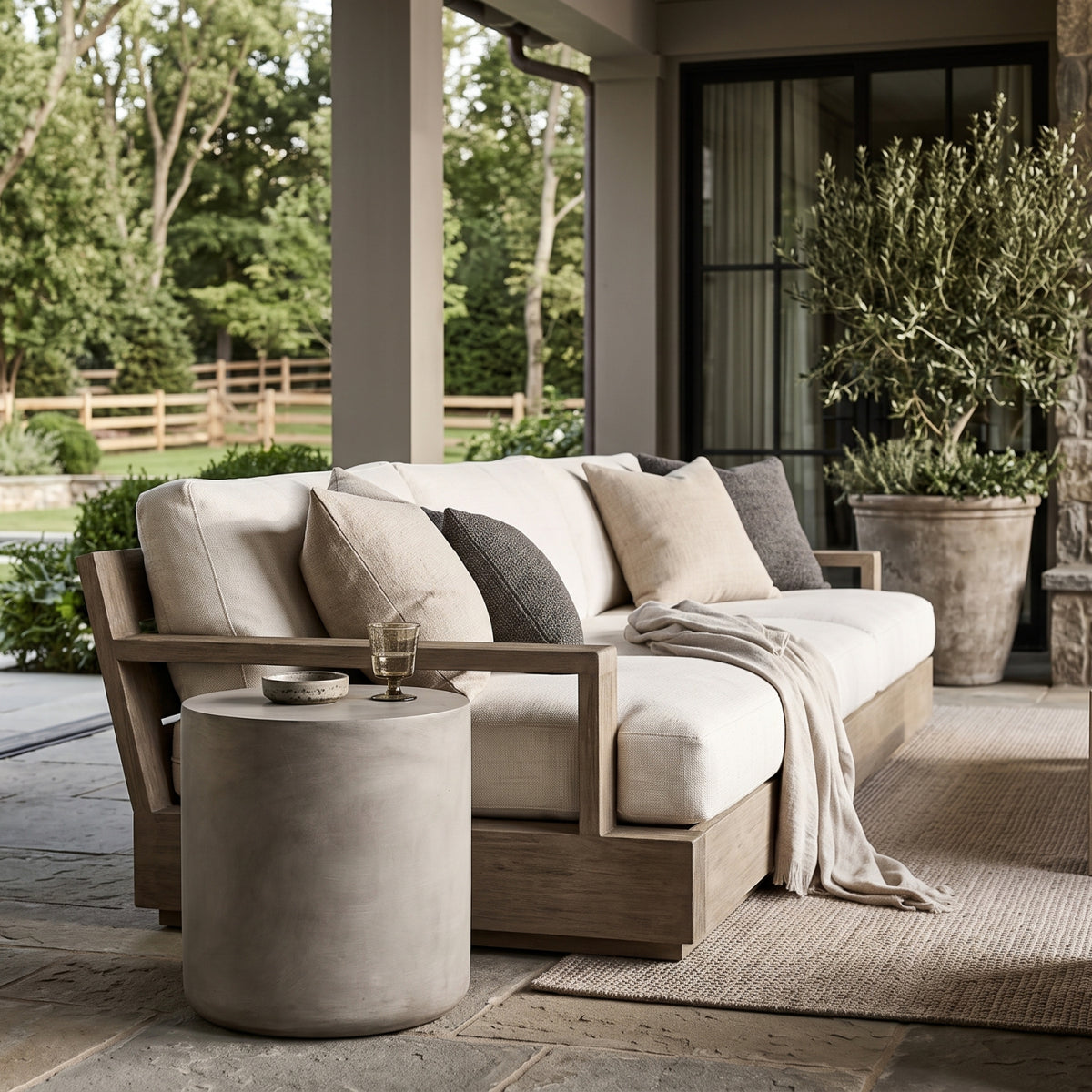 Modern European furniture - Outdoor Concrete Side Table - www.oroa.com