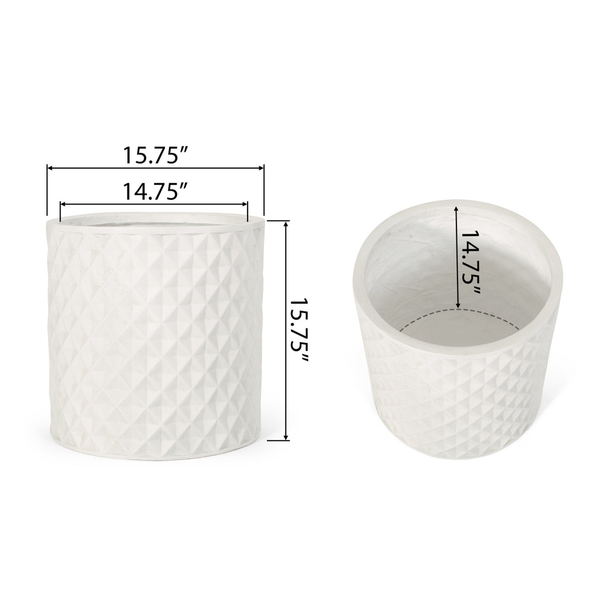 Antique White Round Planter | OROA