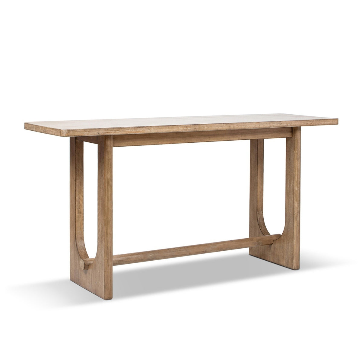 Turnkey Modern Trestle Console Table, Antique Natural Brown Reclaimed Pine - OROA Modern Furniture