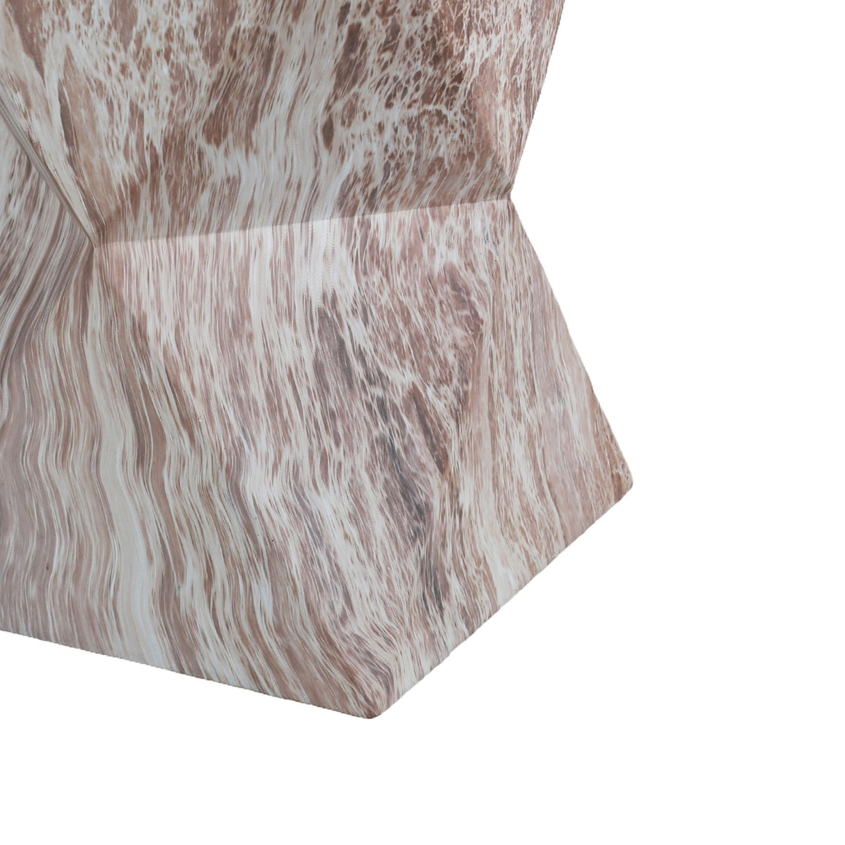 Round Outdoor Geometric End Table Marble - OROA
