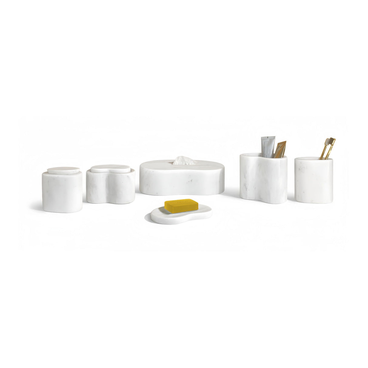 Elegant Marble Bathroom Accessories Set - OROA (S/6)