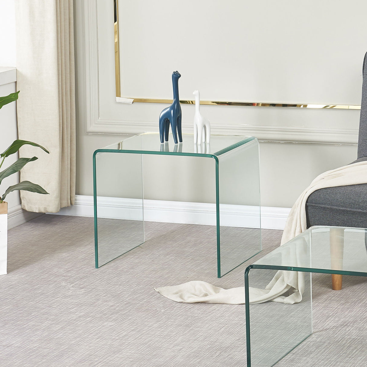 Clear Tempered Glass Side Table - OROA