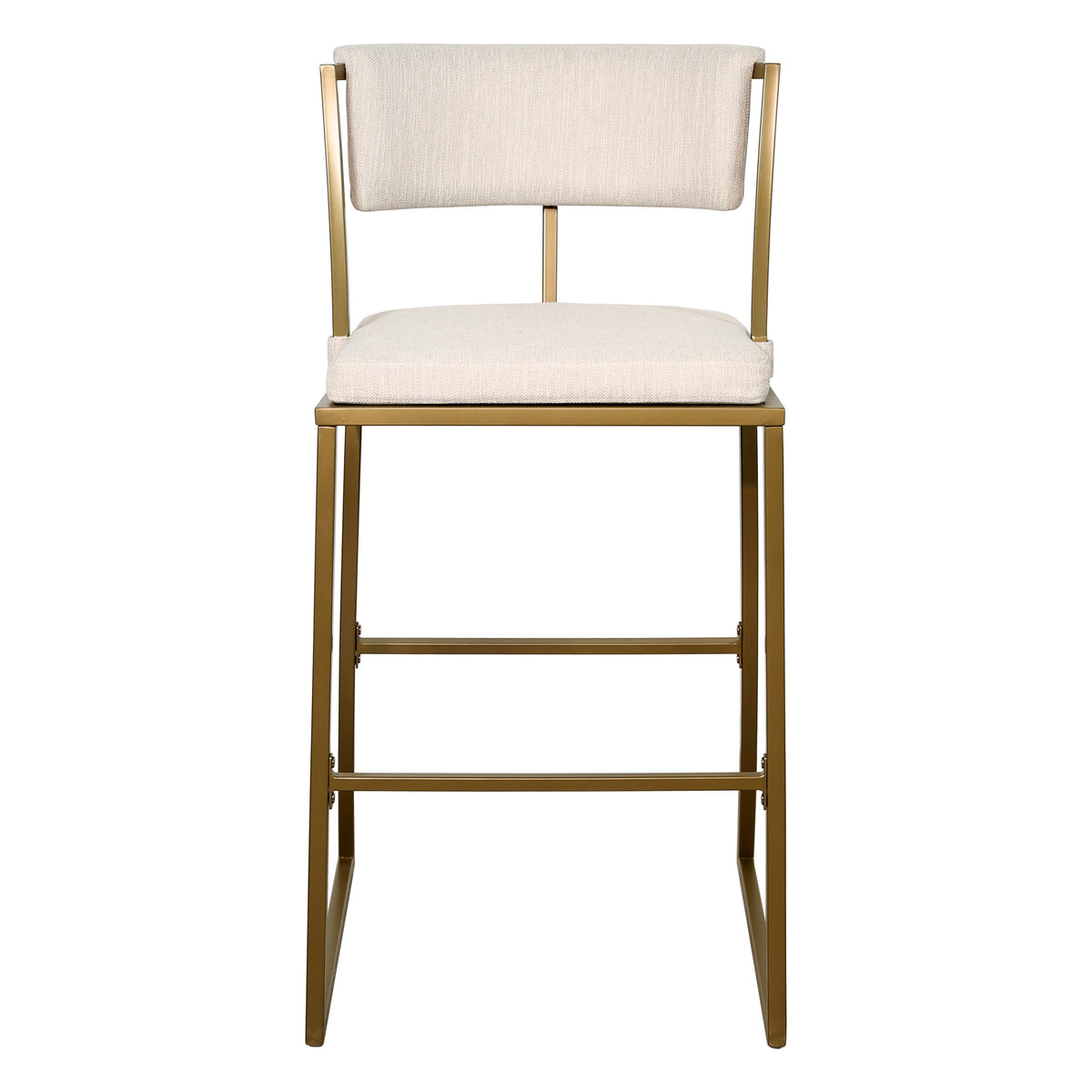 Antique Brass Upholstered Bar Stool | Catchy