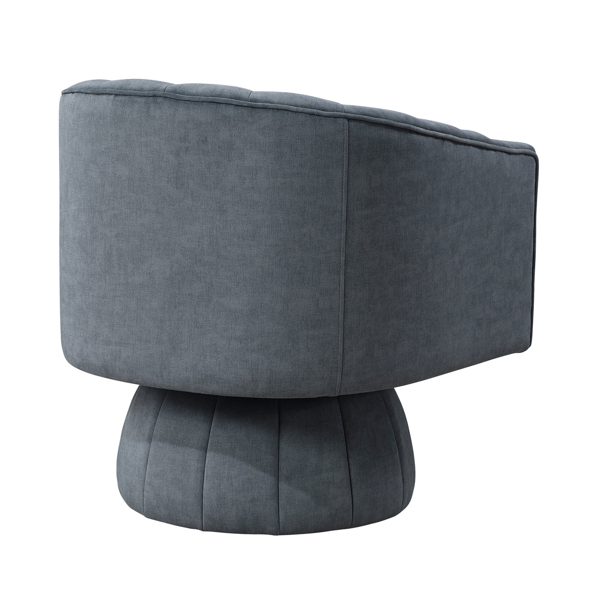Dark Gray Channel Stitched Velvet Swivel Chair – OROA, view 4