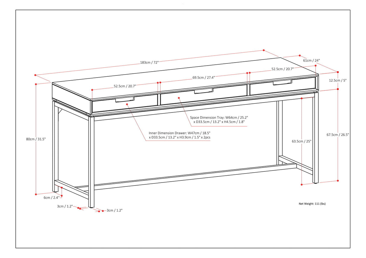 Handcrafted Solid Wood & Metal Desk - OROA