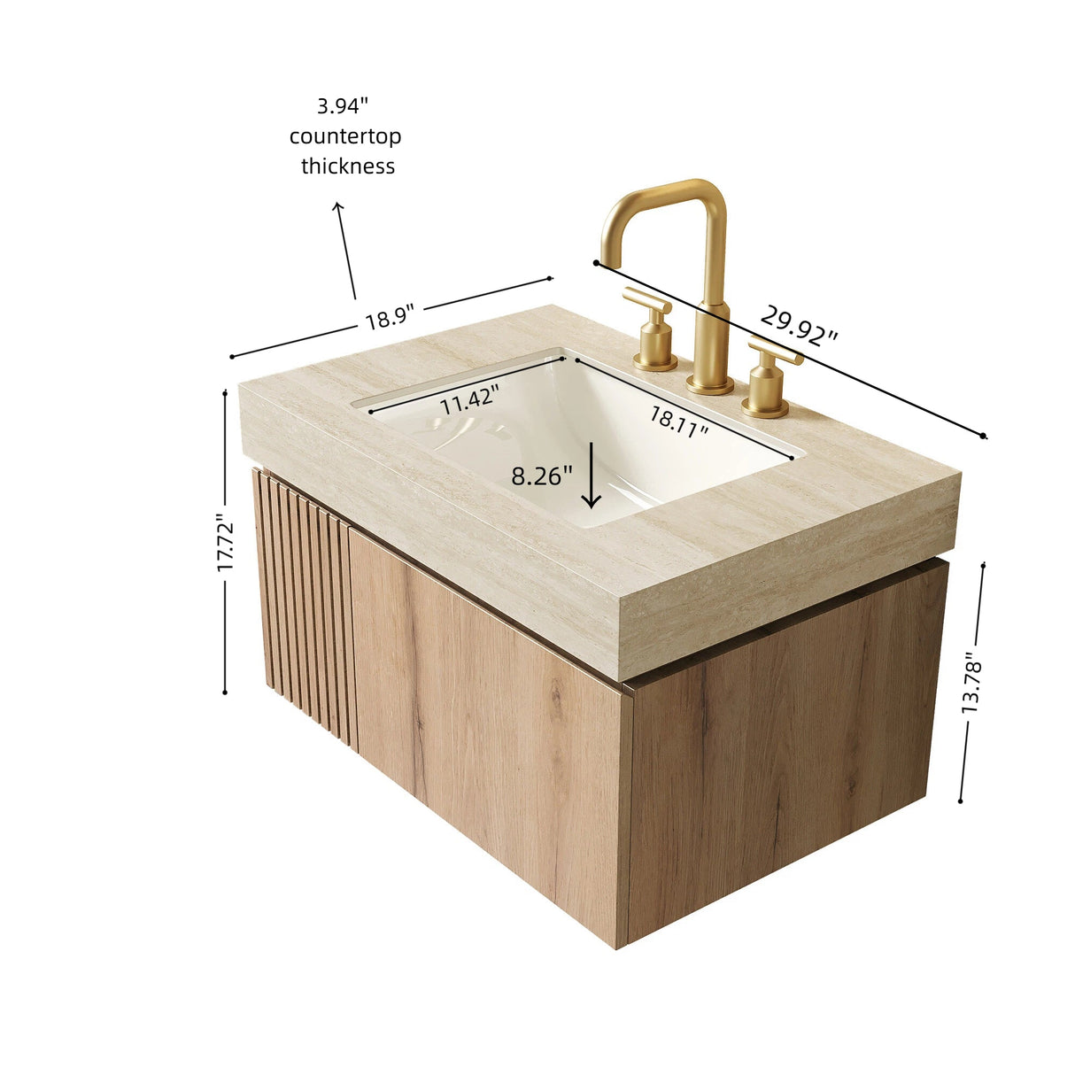 Modern Bathroom Vanity & Sink - OROA