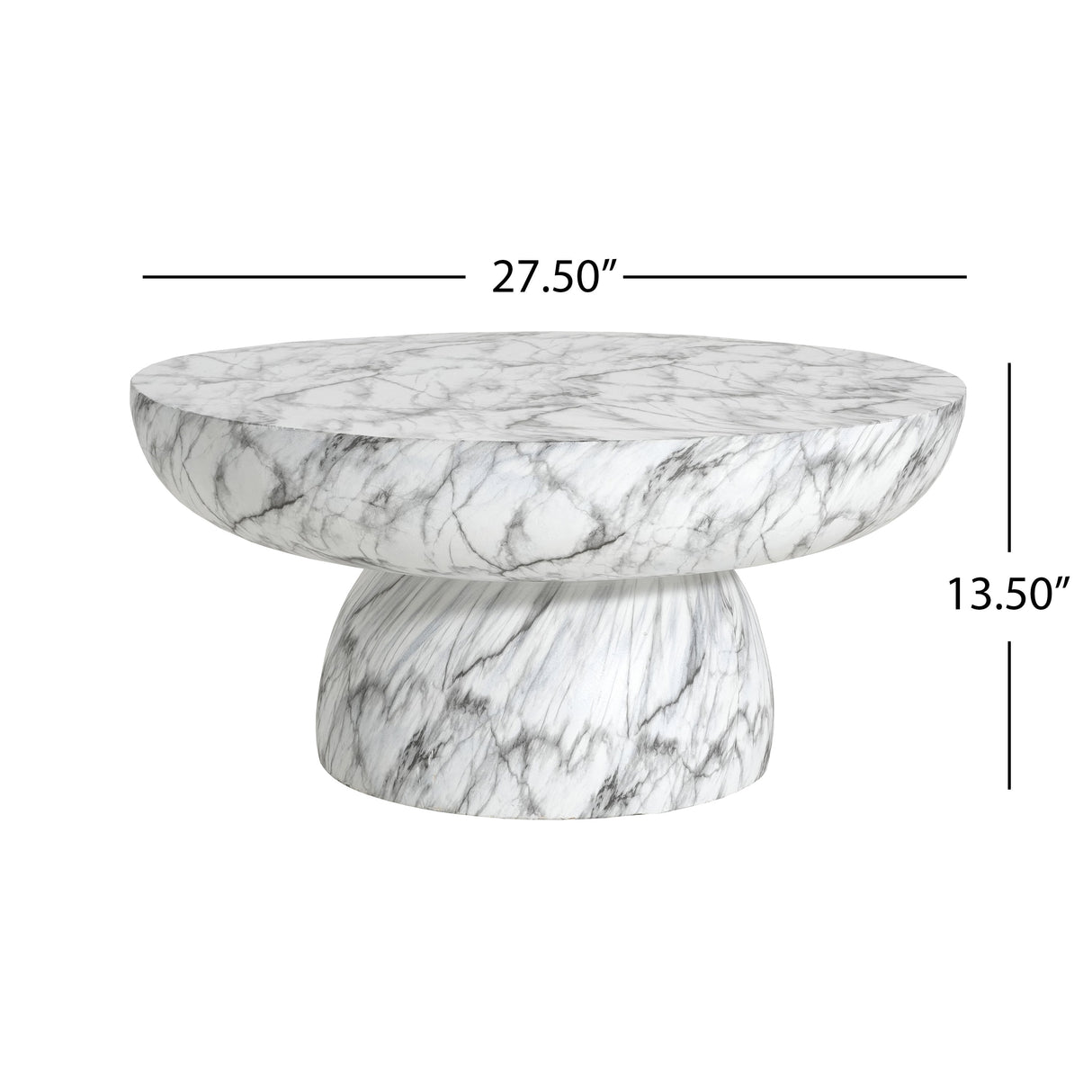 Marble Outdoor Coffee Table - Modern White