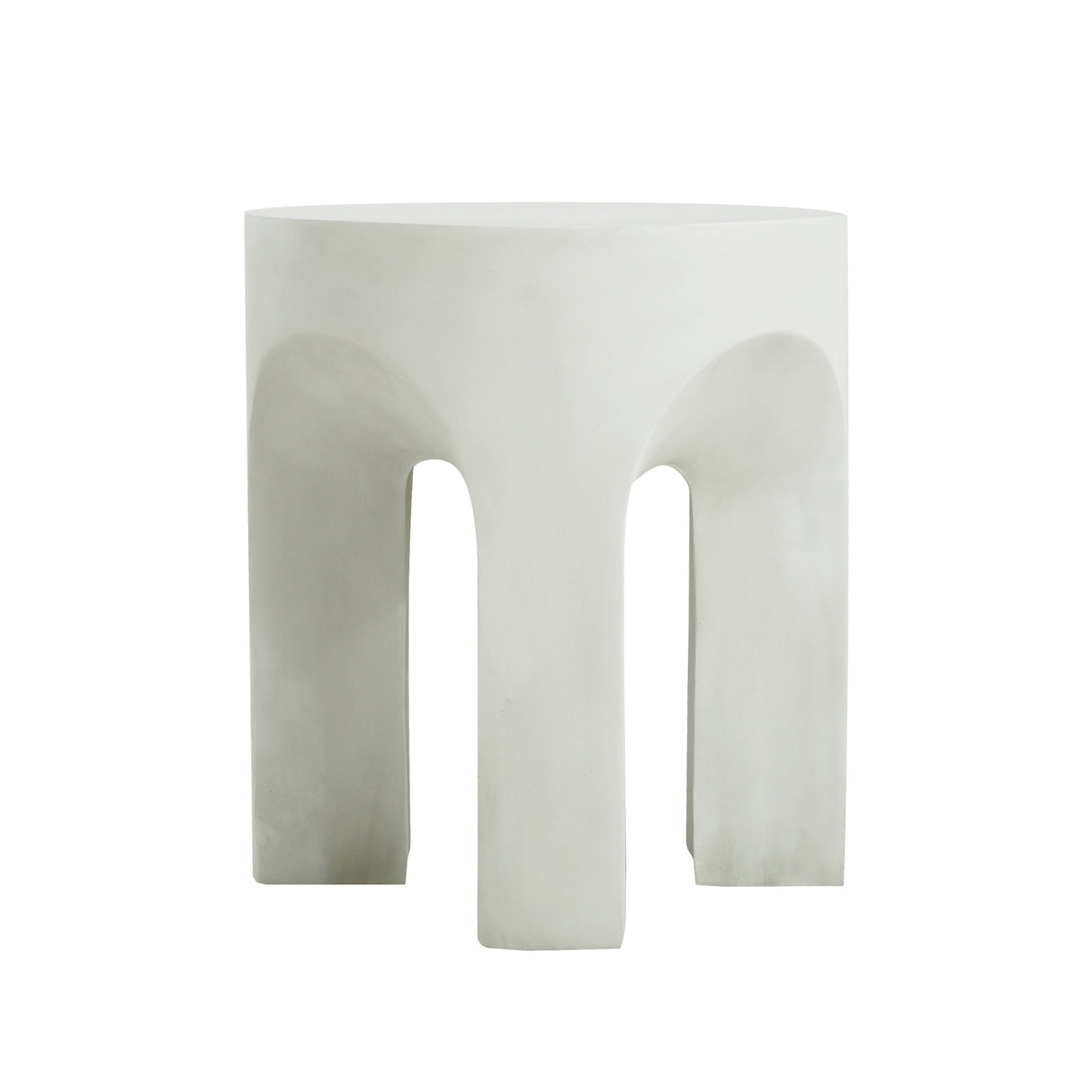 Outdoor Round Top Side Table in Antique White