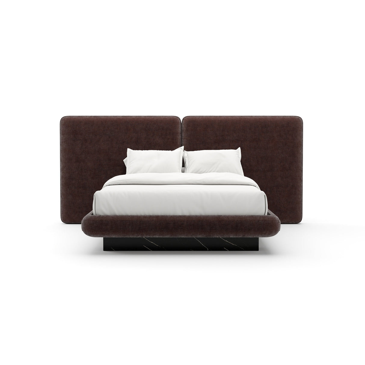 Dark Taupe 2-Panel Bed – Overlap – front view