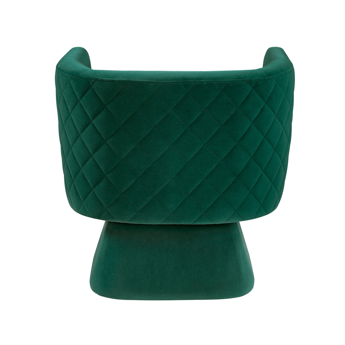Emerald Green Diamond Stitched Velvet Swivel Chair – OROA, view 5