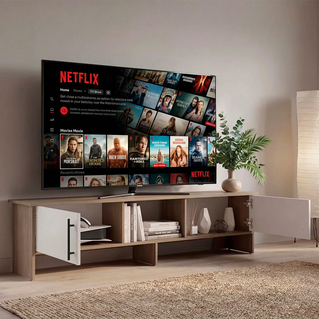 Two Tone Low Profile Media Console – OROA, view 2