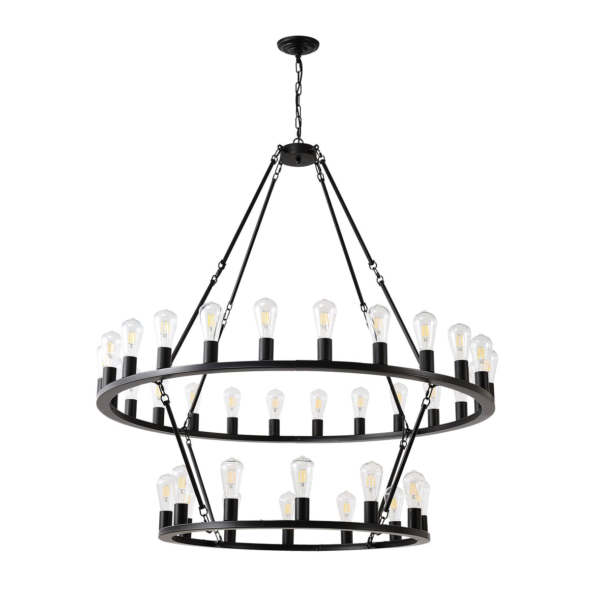 Black Wagon Wheel Chandelier - OROA