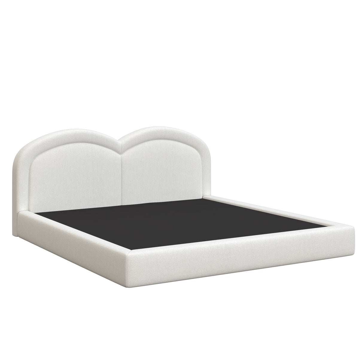 Cream Double Arch Upholstered King Bed – OROA, view 4