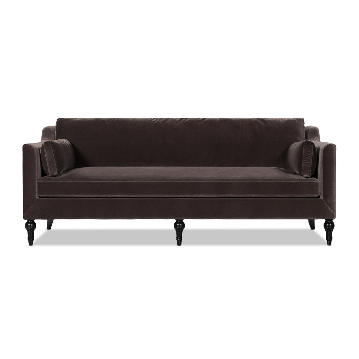 Josephine Modern Upholstered Sofa with Solid Wood Legs, Deep Brown Performance Velvet - OROA Modern Furniture