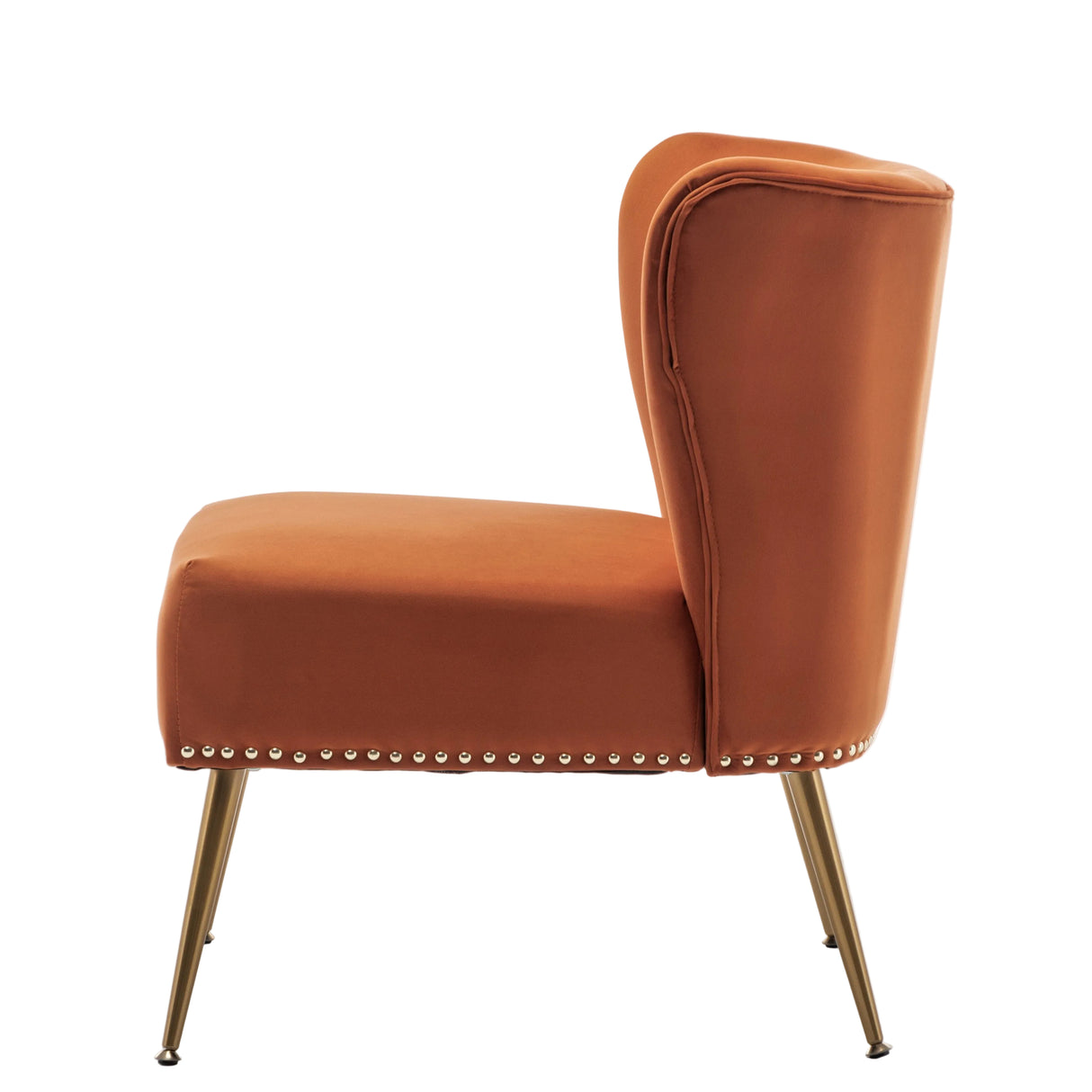 Orange Nailhead Slipper Accent Chair | Catchy