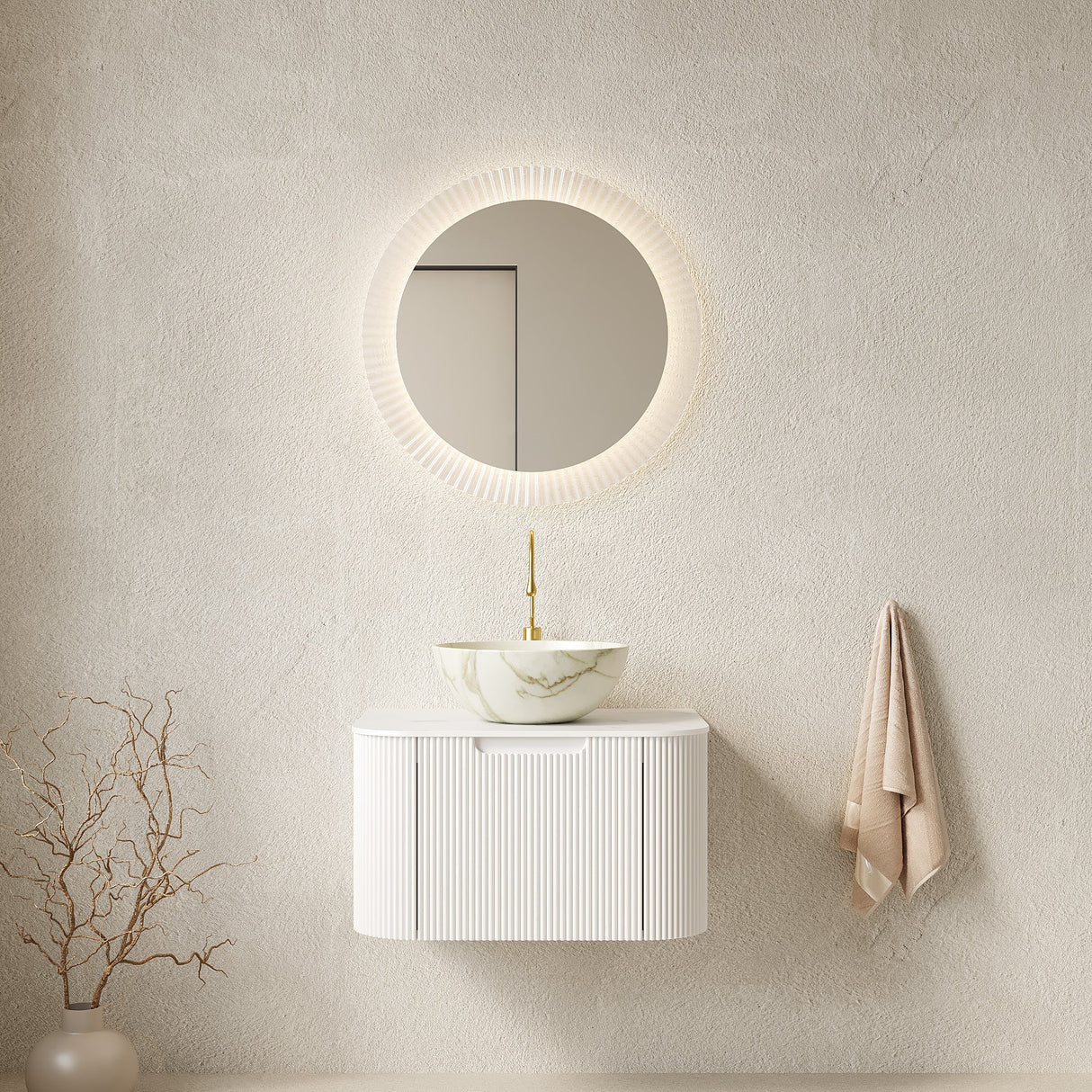 Floating Modern Bathroom Vanity & Sink - OROA