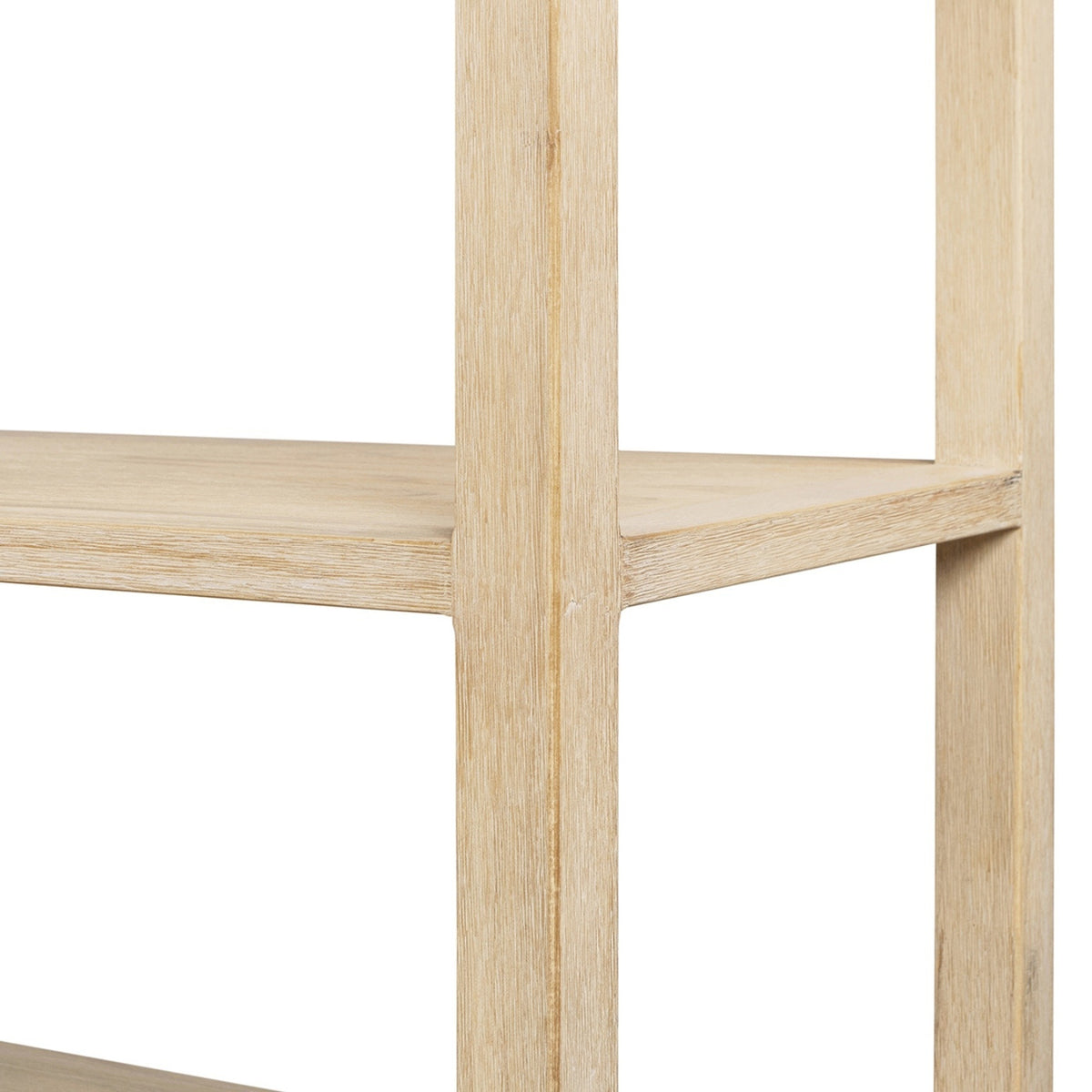 Ellis Reclaimed Pine 5-Shelf Open Frame Bookcase, Light Natural Cerused - OROA Online Furniture