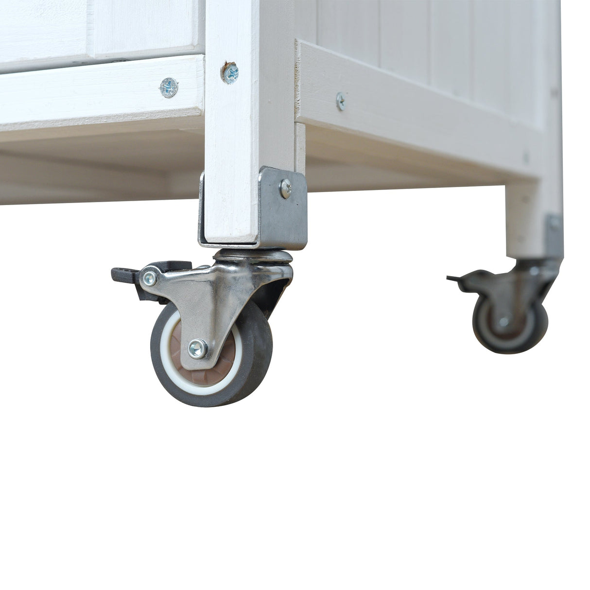 Foldable Outdoor Kitchen Island Patio Cart - White