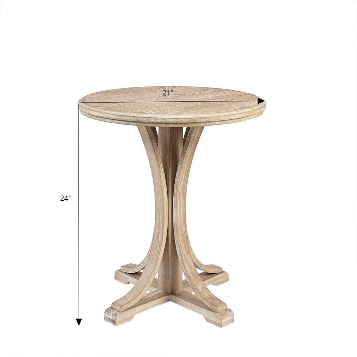 Solid Wood & Ash Veneer Accent Table - OROA