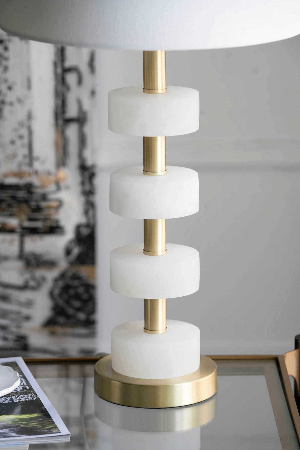 Marble Table Lamp Vintage Charm - OROA