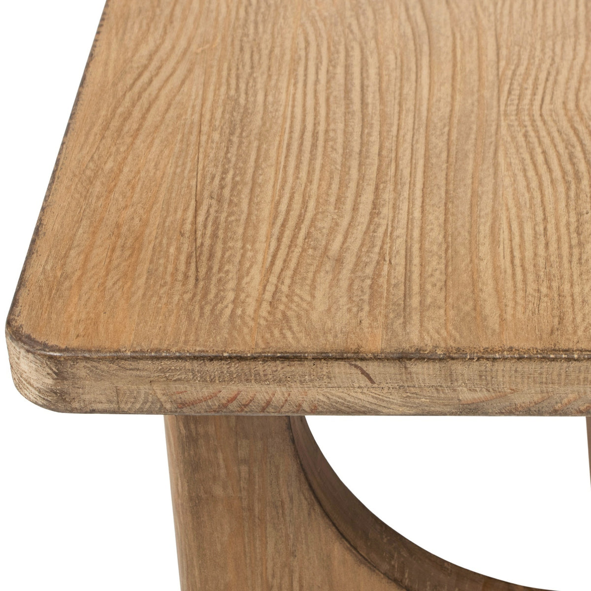 Turnkey Coffee Table with Trestle Base, Antique Natural Brown Reclaimed Pine - OROA Modern Furniture