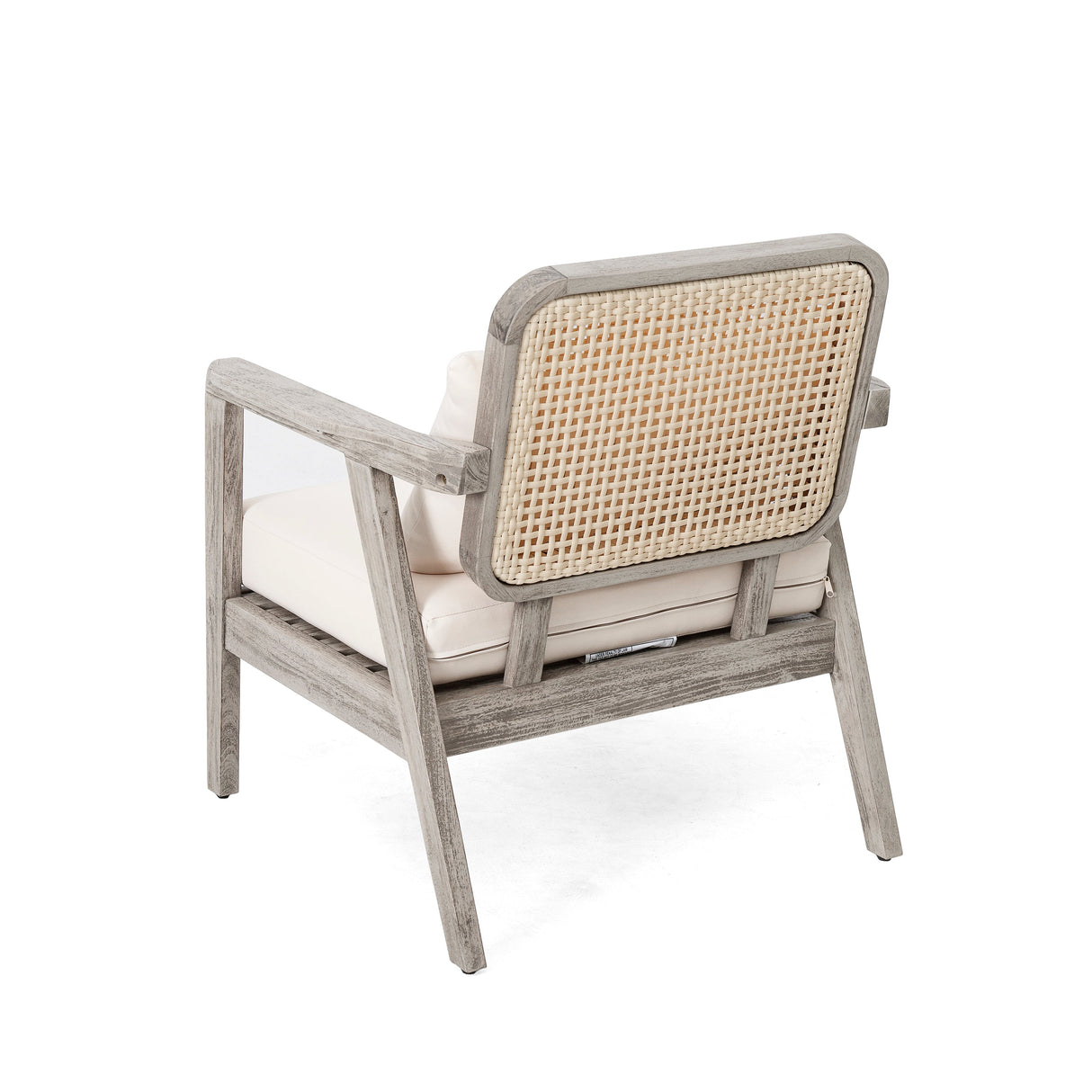 Outdoor Acacia Wood Patio Club Chairs with Cushions (S/2)