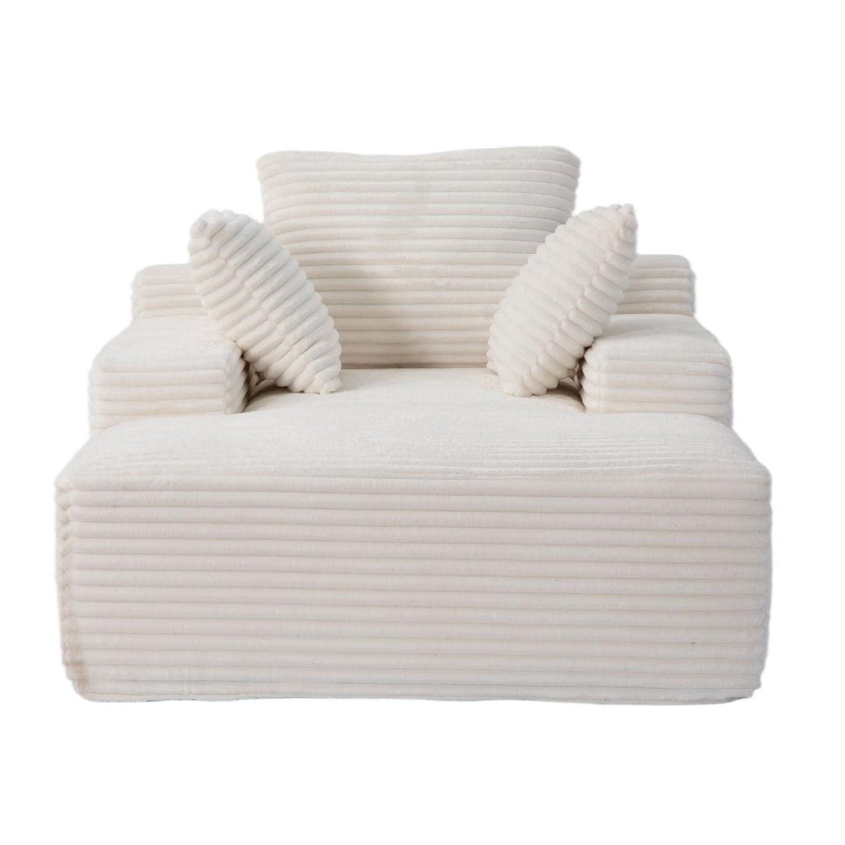 Oversized Chaise Lounge Chair White Summer - OROA