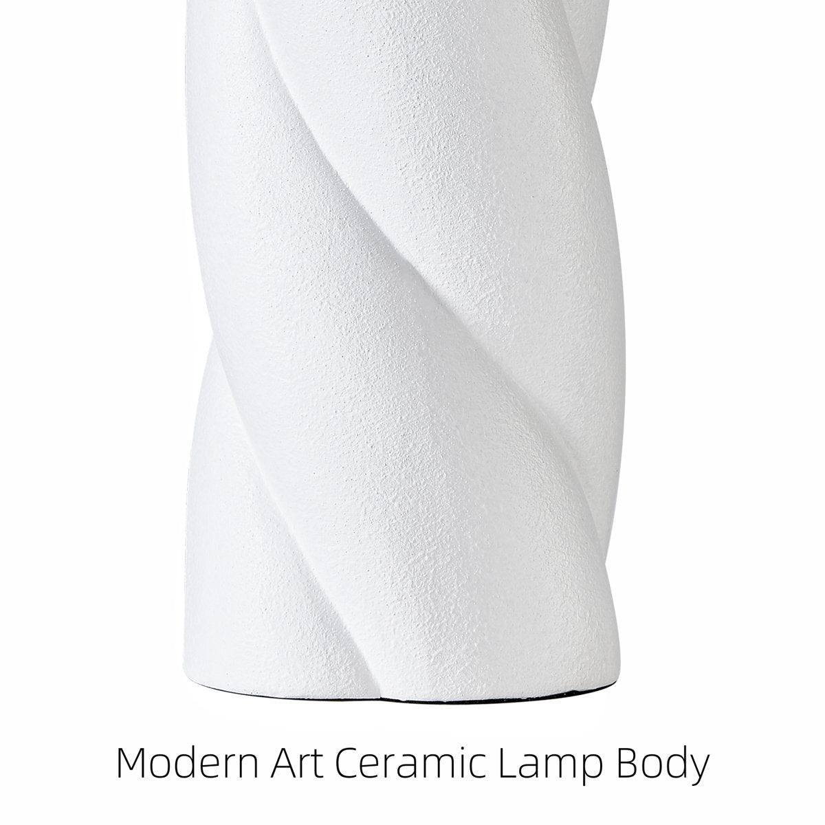 White Sculpted Ceramic Table Lamps — sculpted ceramic base close-up