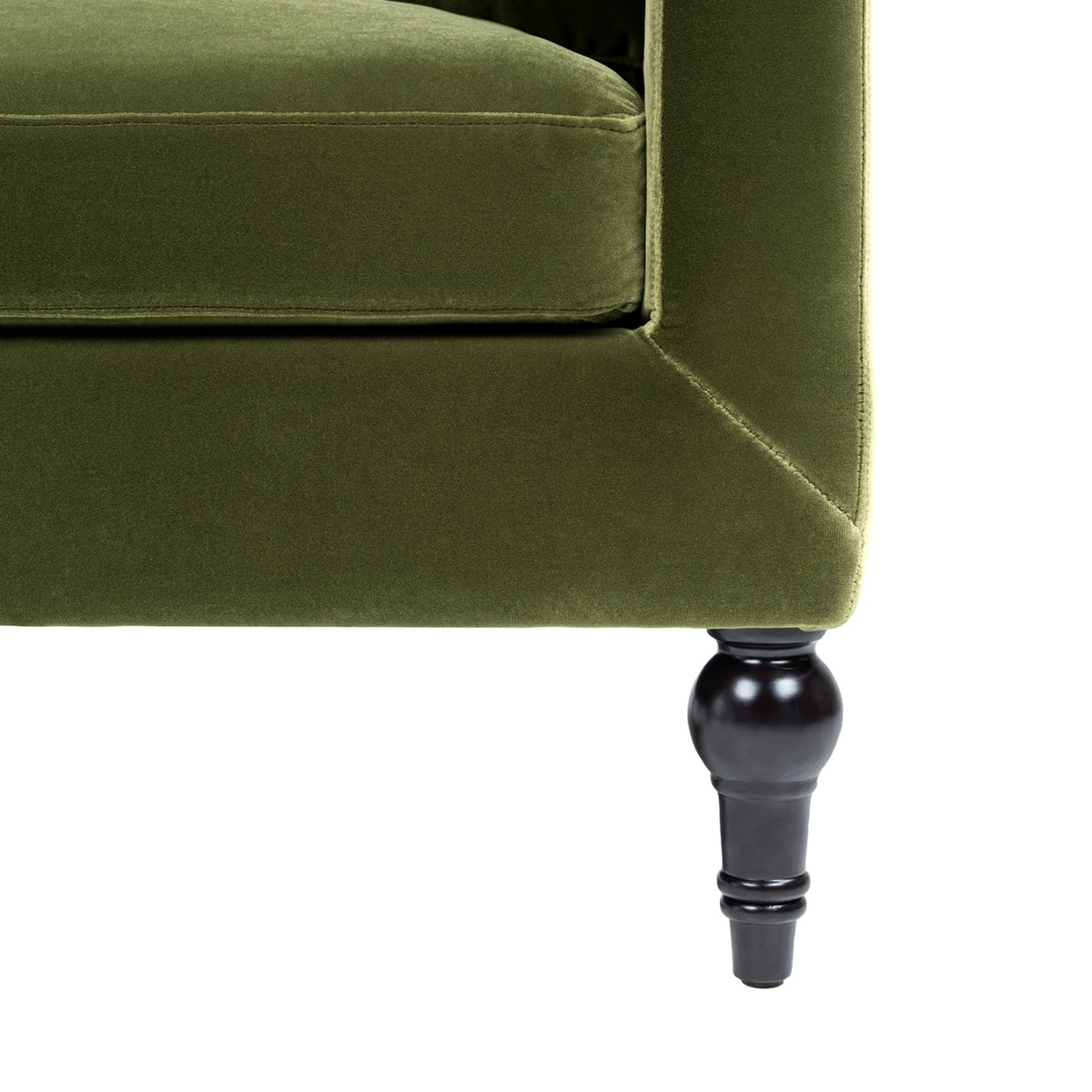 Josephine Upholstered Accent Chair with Wooden Legs, Olive Green Performance Velvet - OROA Online Furniture