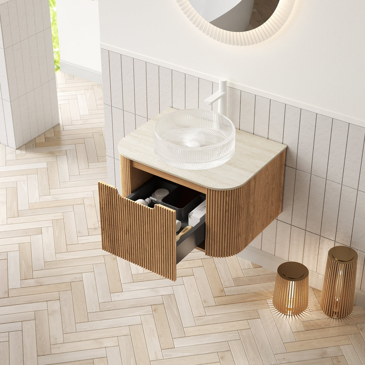 Modern Bathroom Vanity & Sink - OROA