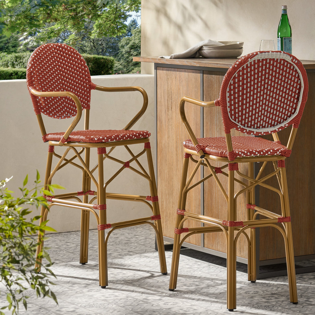 Outdoor Bar stool - French Bistro Red