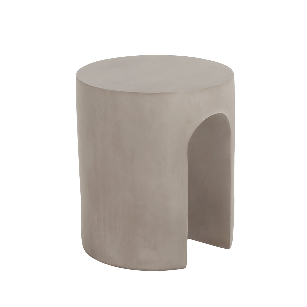 Outdoor Round U-Shape Side Table Light Grey