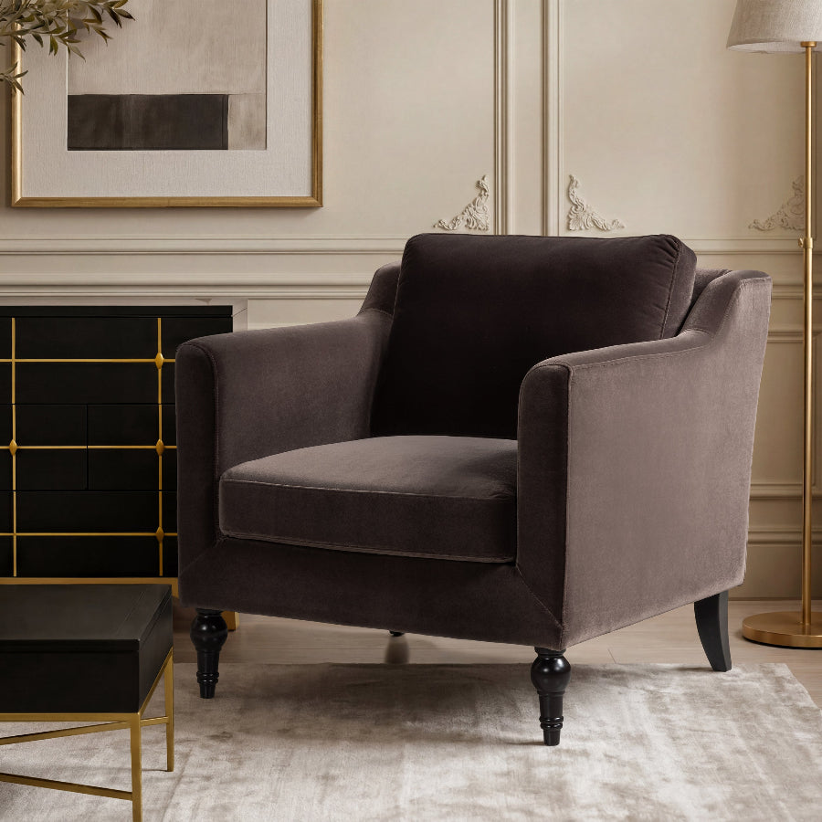 velvet brown chair