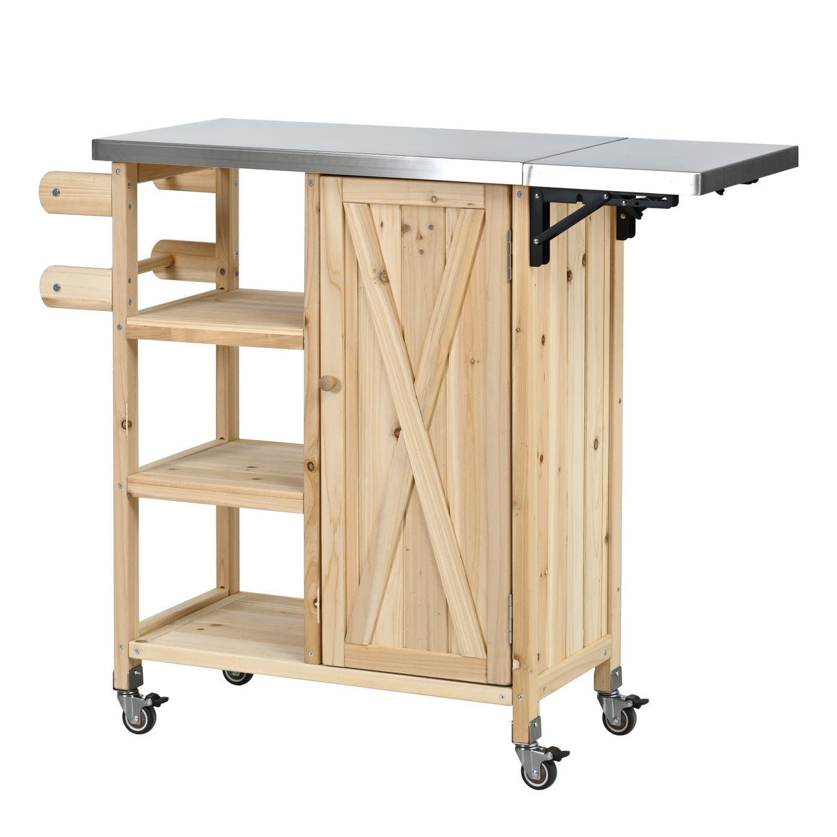 Foldable Outdoor Kitchen Island Patio Kitchen Island - Wood