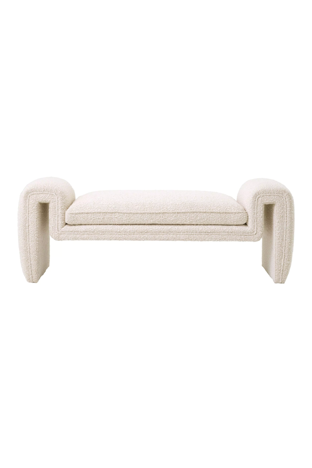 Cream Bouclé Upholstered Bench | Eichholtz Tondo | Oroa.com
