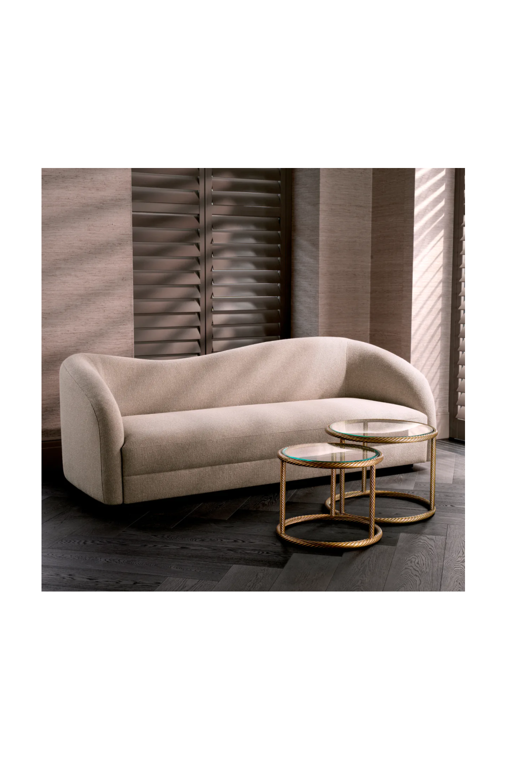 Greige Curved Sofa | Eichholtz Divisadero | Oroa.com
