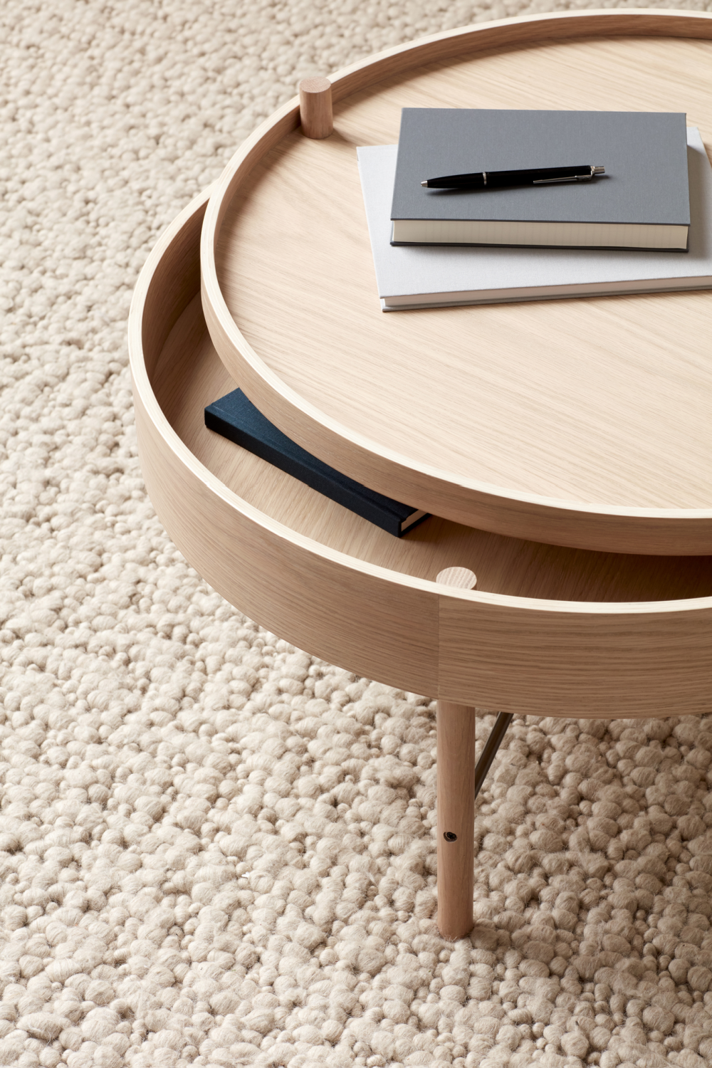 Round Wooden Turning Table | Audo Copenhagen | Oroa.com