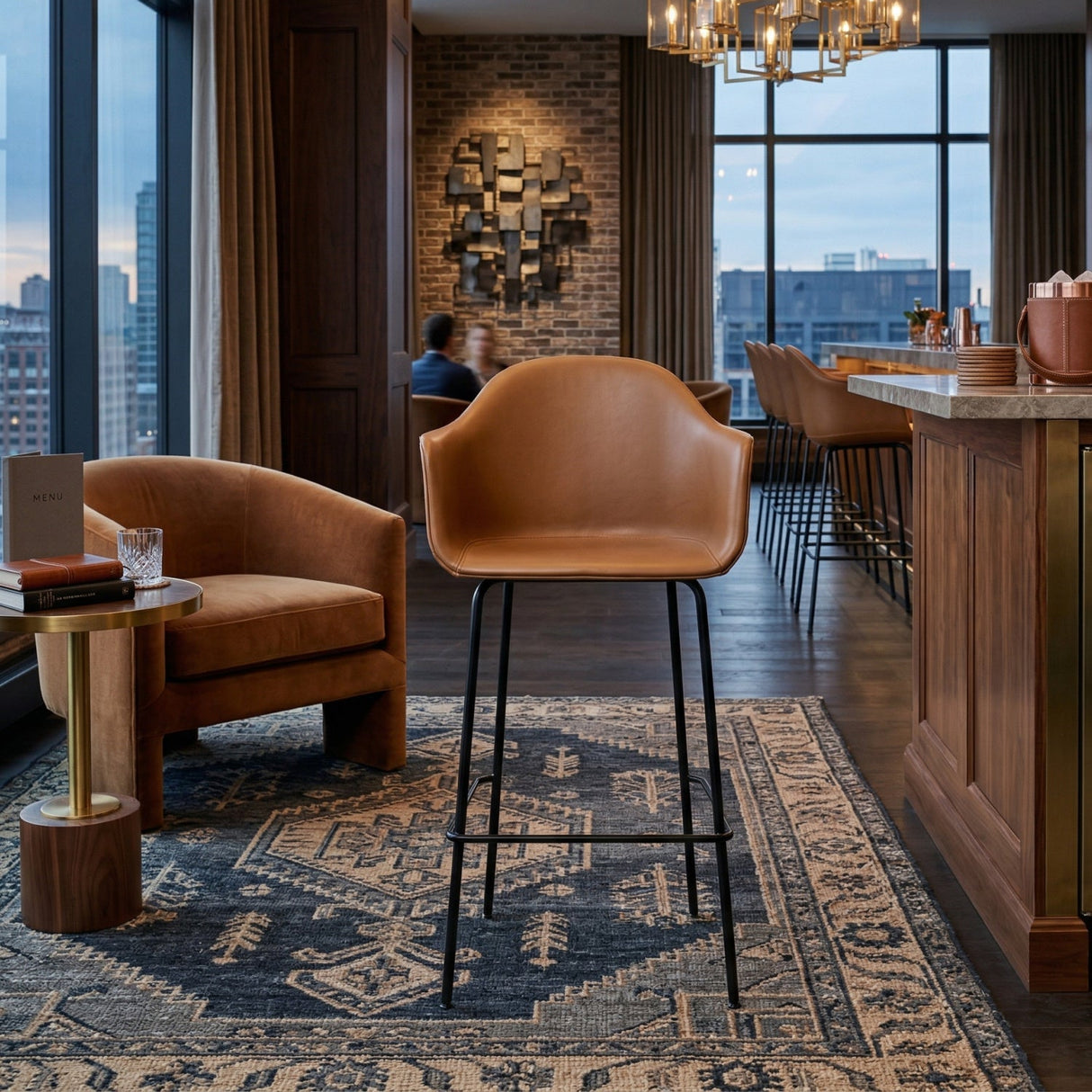 Upholstered Shell Bar Chair | Audo Copenhagen Harbour