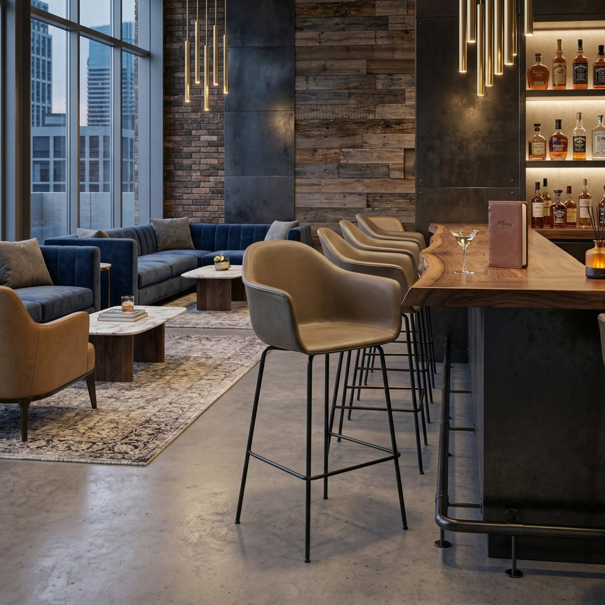 Upholstered Shell Bar Chair | Audo Copenhagen Harbour